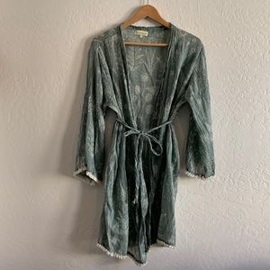 Like New - World Market Floral sage robe